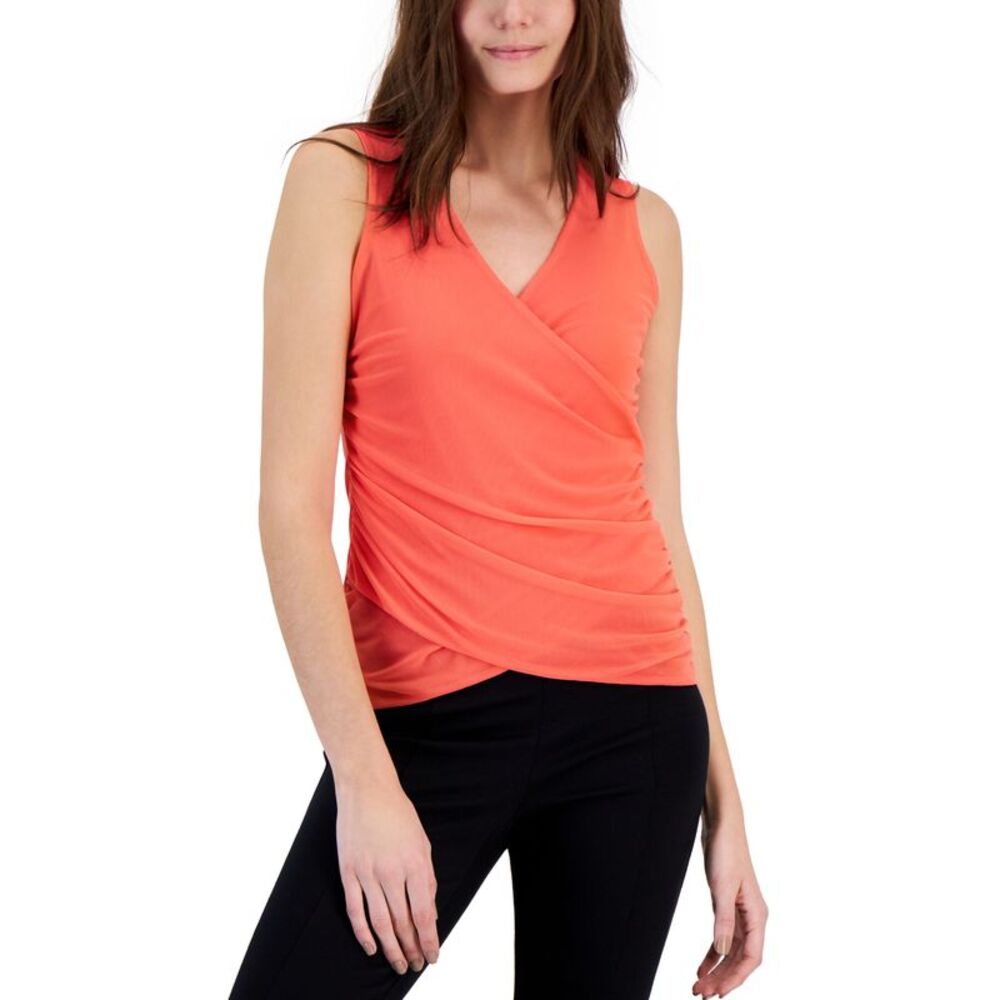International Concepts Womens Mesh Crossover Top